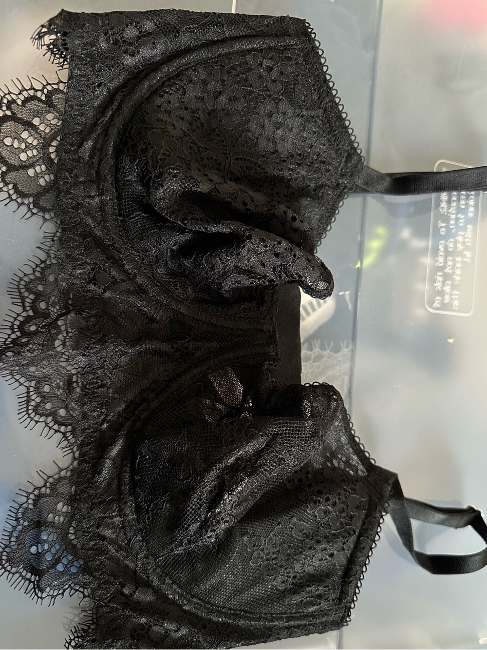 Victoria's Secret Black Lace Unlined Bra with Scalloped Edge